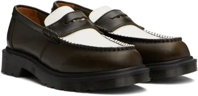 Dr. Martens Penton Two-tone Penny Loafer In Olive And White Classic Calf