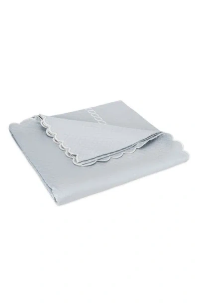 Matouk Classic Chain Scallop Matelasse King Coverlet In Pool/bone