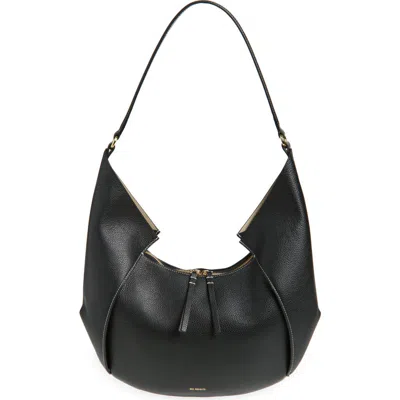 Ree Projects Large Riva Pebbled Leather Hobo Bag In Black