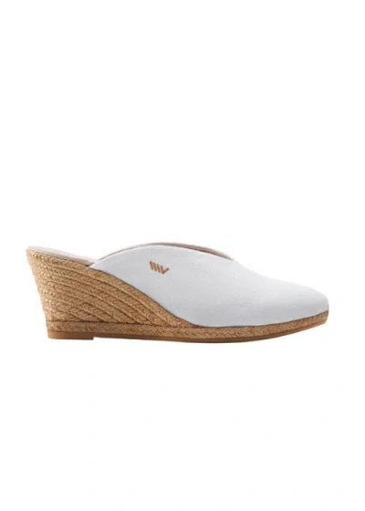Viscata Truja Limited Edition Canvas Espadrille Mule Wedges In White