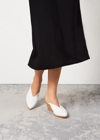 Viscata Truja Limited Edition Canvas Espadrille Mule Wedges In White