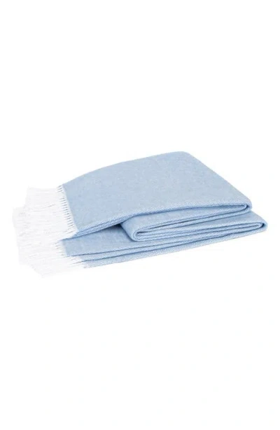 Matouk Pezzo Throw Blanket In Hazy Blue