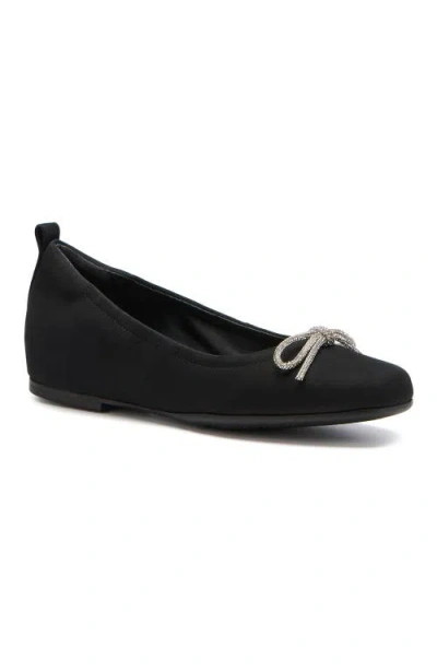 Abeo Cadence Bow Ballet Flat In Black Sparkle - Regular