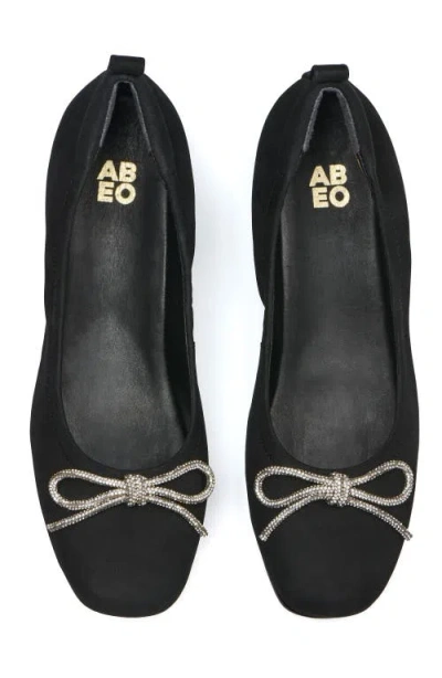 Abeo Cadence Bow Ballet Flat In Black Sparkle - Regular