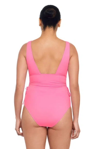 S3 Cinched Adjustable One Piece Swimsuit In Hot Orchid