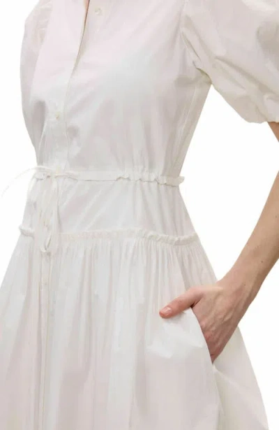 Rebecca Taylor Yara Short Sleeve Shirt Dress In Milk In White