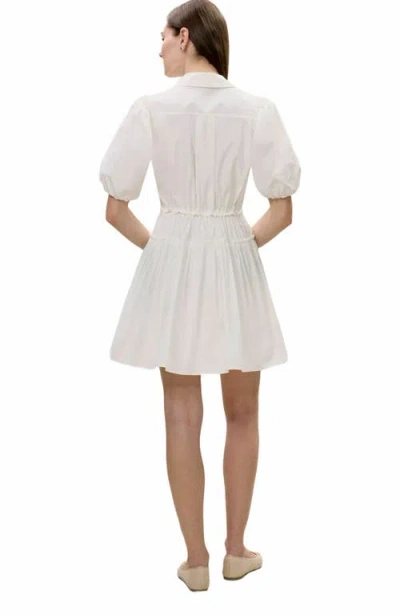 Rebecca Taylor Yara Short Sleeve Shirt Dress In Milk In White