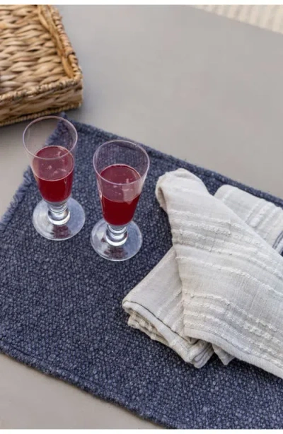Pom Pom At Home Porter Set Of 4 Linen Blend Placemats In Navy