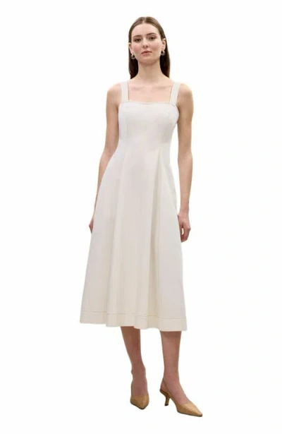 Rebecca Taylor Cora Denim Dress In Eggshell White In Eggshell Wash