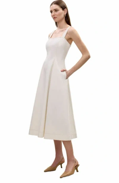 Rebecca Taylor Cora Denim Dress In Eggshell White In Eggshell Wash