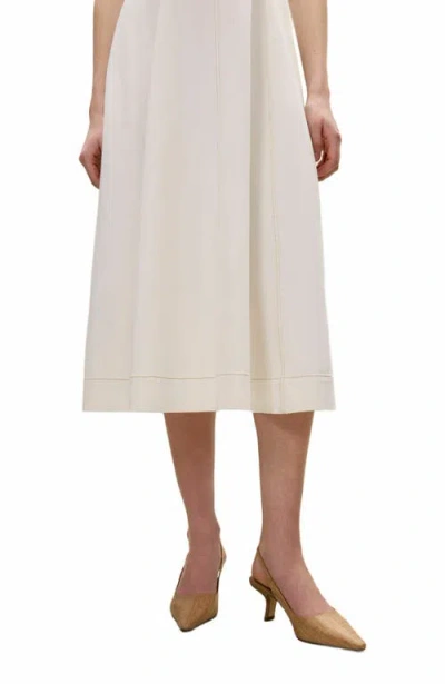 Rebecca Taylor Cora Denim Dress In Eggshell White In Eggshell Wash