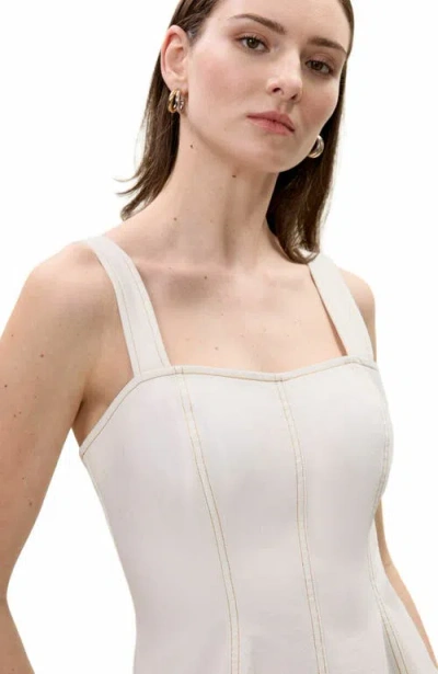 Rebecca Taylor Cora Denim Dress In Eggshell White In Eggshell Wash