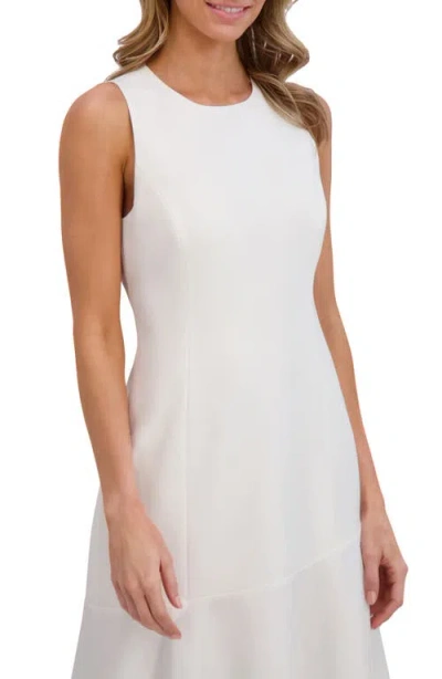 Ted Baker Asymmetric Ruffle Sleeveless Midi Dress In Ultra White