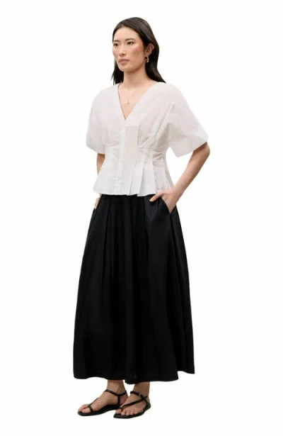 Rebecca Taylor Priya V-neck Top In White In Neutral