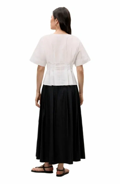 Rebecca Taylor Priya V-neck Top In White In Neutral