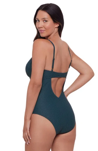 S3 Ribbed Scoopneck Crossback Bikini Top In Dusk Blue