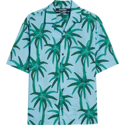 Jacquemus Floral-print Shirt In Blue