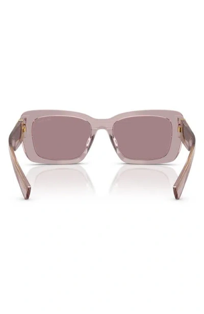 Miu Miu 53mm Rectangular Sunglasses In Mauve/purple/brown