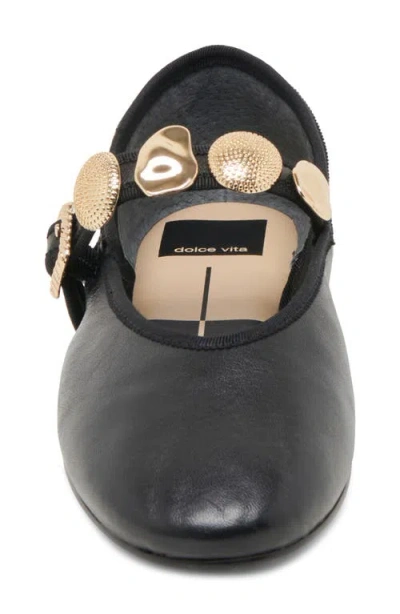 Dolce Vita Relan Ballet Flats Black Leather In Black Leather