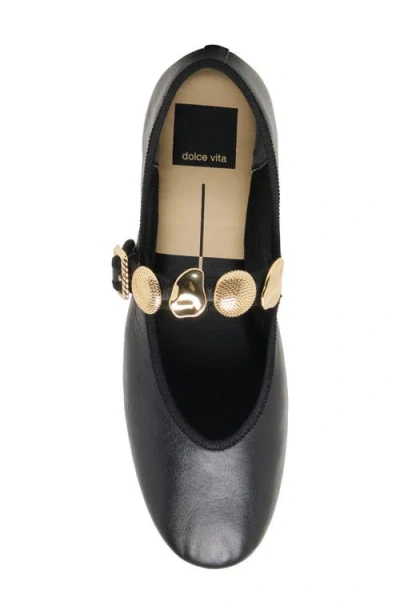 Dolce Vita Relan Ballet Flats Black Leather In Black Leather