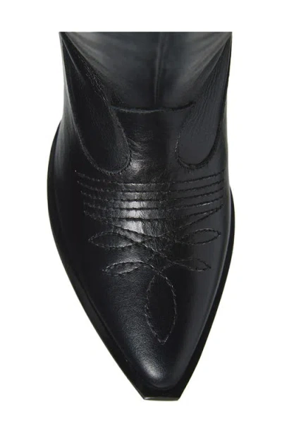 Vaquera Kitten Heel Cowboy Boot In Black