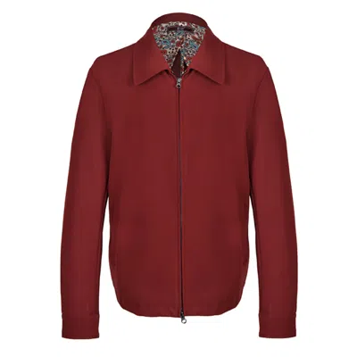 David Wej Men's Red Ashford Relaxed Aviator Jacket - Burgundy In Red