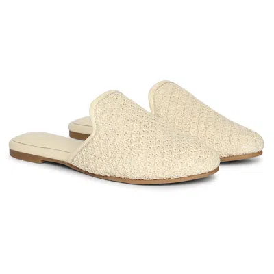 Jelavu Andrea Raffia Slip-on Mule In White
