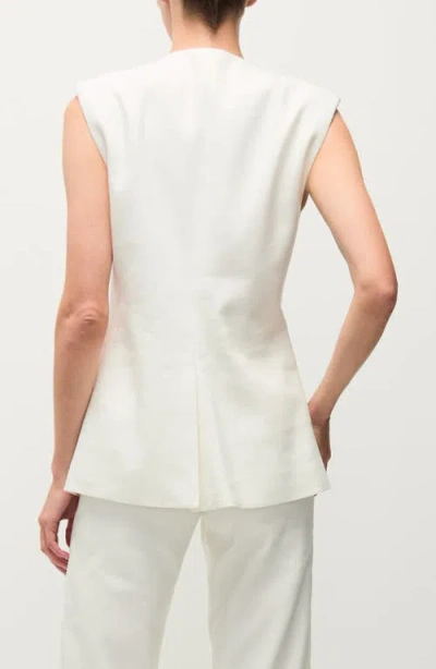 Veronica Beard Tamara Sleeveless Waistcoat In White