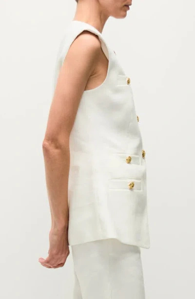 Veronica Beard Tamara Sleeveless Waistcoat In White