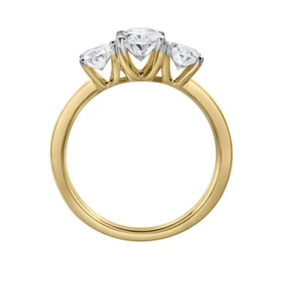 Luvmyjewelry Delila 14k Gold Oval Cut Lab Grown Diamond Trinity Ring In 14k Yellow Gold