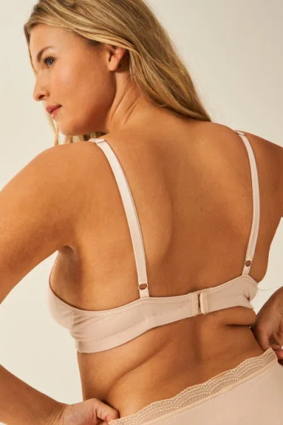 Stripe & Stare The Lace Plunge & Original Knicker Set In Sand