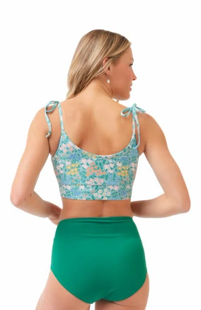 Lime Ricki Swimwear Reversible Ultra High-waist Bottom In Little Meadow/emerald