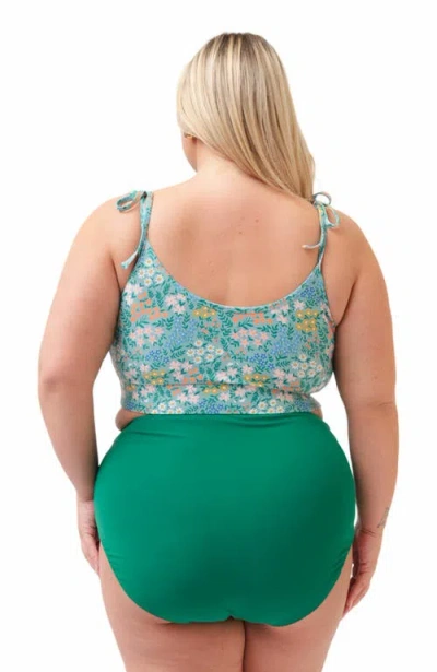 Lime Ricki Swimwear Reversible Ultra High-waist Bottom In Little Meadow/emerald