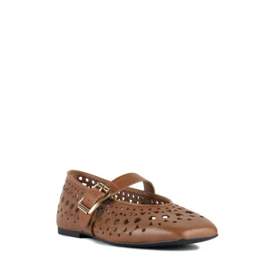 Ash Ballerina With Perforated Leather Upper In Brown