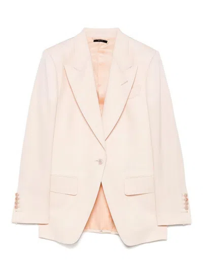 Tom Ford Wool Blazer In Light Pink