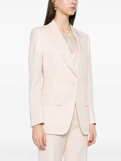 Tom Ford Wool Blazer In Light Pink