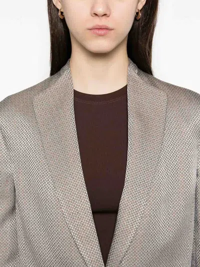 Giorgio Armani Jacquard Blazer In Neutral