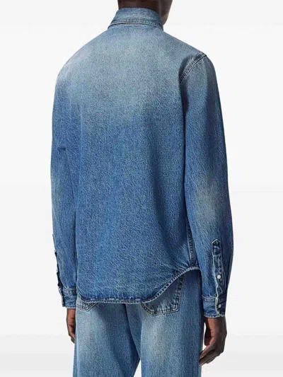 Versace Denim Shirt In Blue