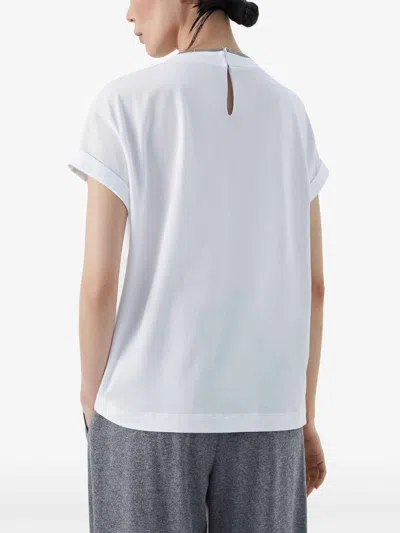 Brunello Cucinelli Cotton Crewneck Short Sleeve T-shirt In White
