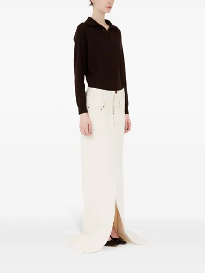 Maison Margiela Woman Maxi Skirt Beige Size 6 Cotton In White