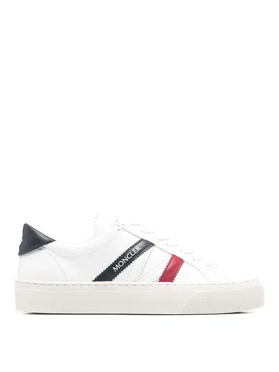 Moncler Petit Monaco Leather Sneakers In White
