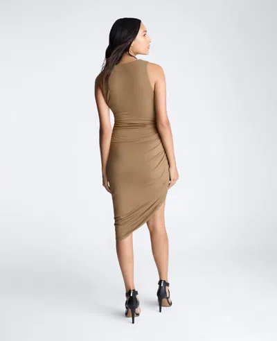 Kenneth Cole Sandra Side Ruched Asymmetric Body-con Dress In Multicolor