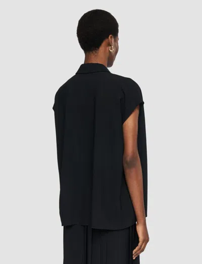 Joseph Airy Plissé Antin Blouse In Black