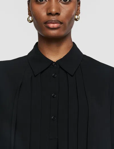 Joseph Airy Plissé Antin Blouse In Black