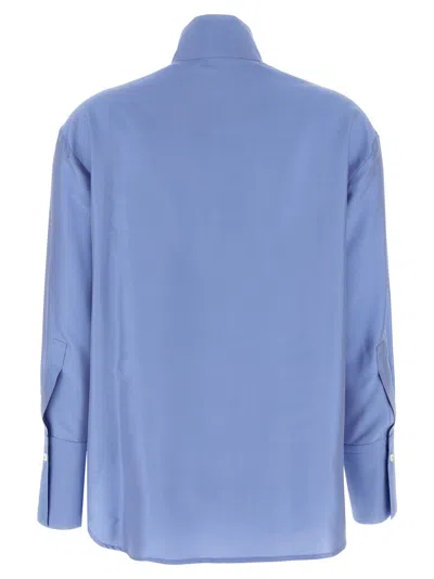 Alberto Biani Clear Blue Shirt With High Collar