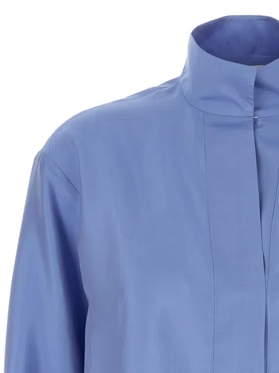 Alberto Biani Clear Blue Shirt With High Collar