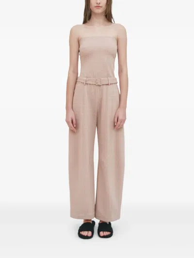 Rosetta Getty Plaid Jacquard Bandeau Top In Neutrals