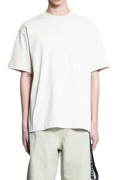 44 Label Group T-shirt In Grey Cotton In Dirty White+ 44 Solid Black