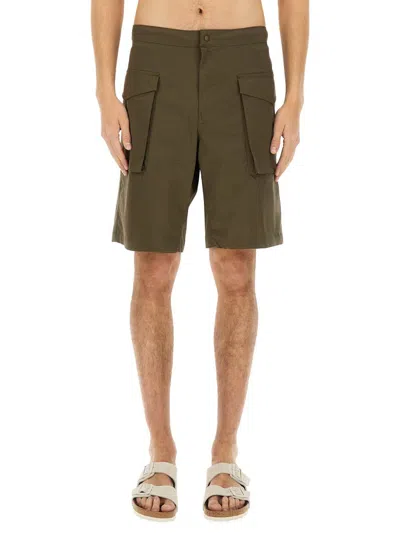 Shop Aspesi Short "lou" In Military Green
