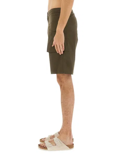 Aspesi Knee Length Bermuda Shorts With Flap Pockets In Military Green